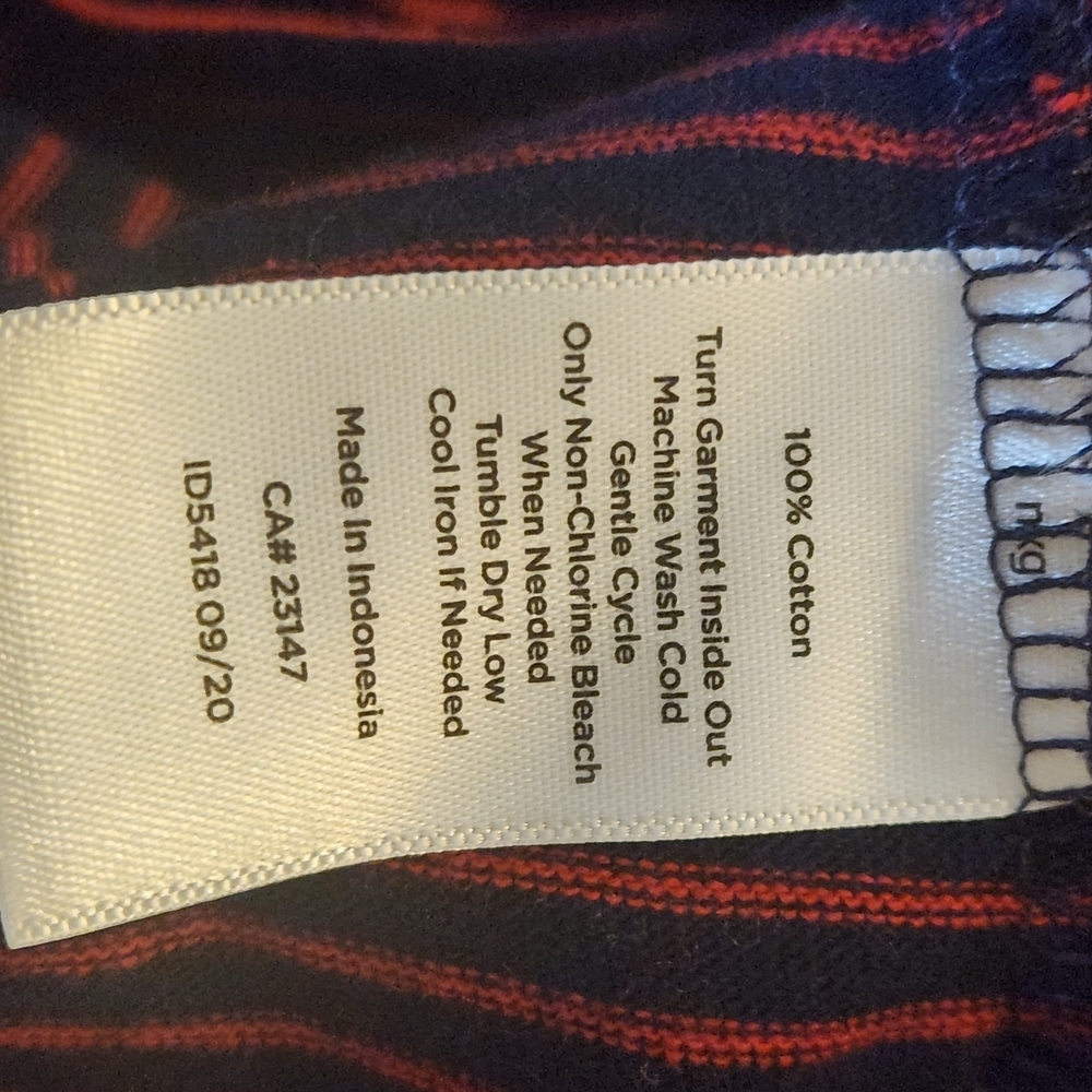 Talbots Burgundy Striped Long Sleeve Tee w/Doggy Medium (7904) - Picture 5 of 5